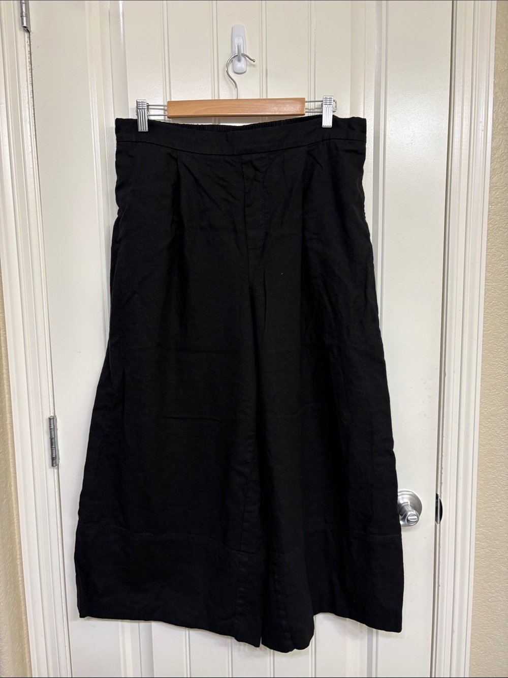 Banana Republic Black Linen Blend Wide-Leg Pants
